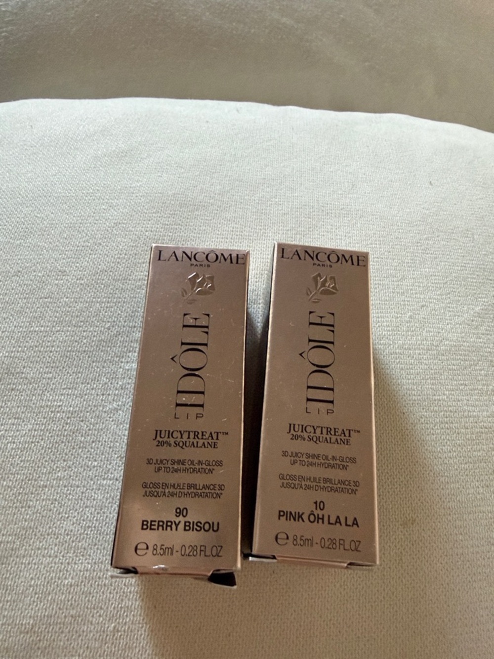Lancome Idole JuicyTreat Lip Gloss Duo — Berry Bisou (90) & Pink Oh La La (10)
